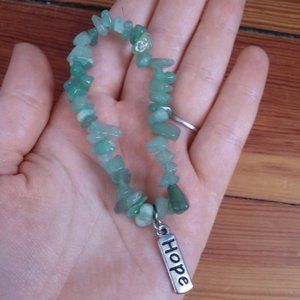 Green crystal charm bracelet